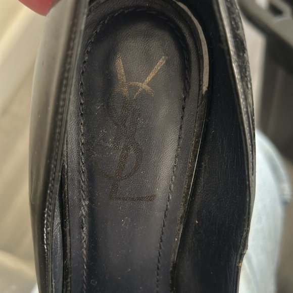 Yves Saint Laurent Glossy Black Blue Tribute Platform Heels 39 - Picture 7 of 9